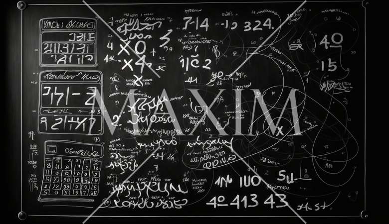 非常に複雑なことが書いてある黒板