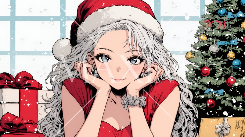 女性のサンタクロース（サンタのコスプレイヤー）