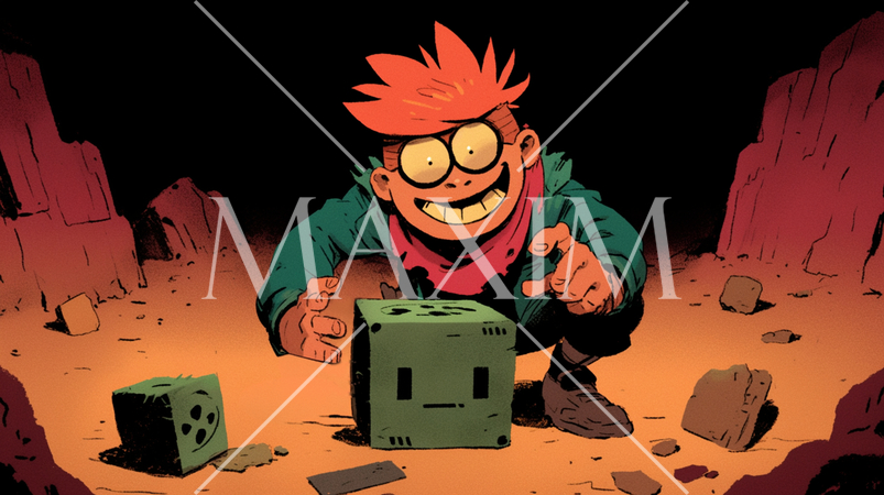 触らぬ神に祟りなし：触っちゃいけないやつ：見るからに危険そうな箱を開けようとしている男性