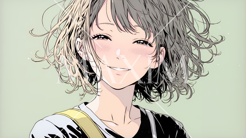 「うふふ」と微笑んでいる若い女性