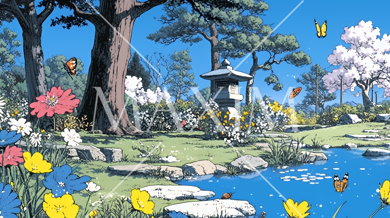 早春の日本庭園