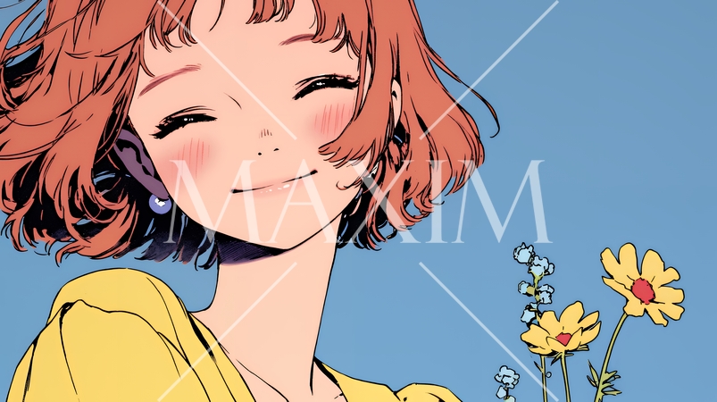 「うふふ」と微笑んでいる若い女性