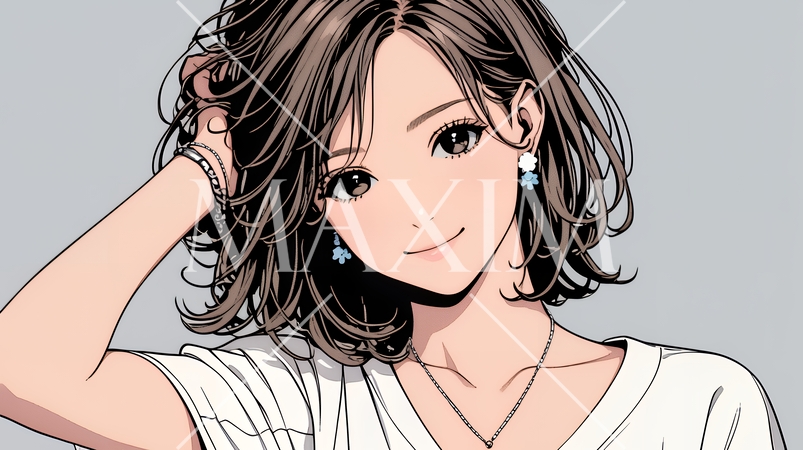 気恥ずかしそうに頭をかき、ごまかすような仕草を見せる若い女性