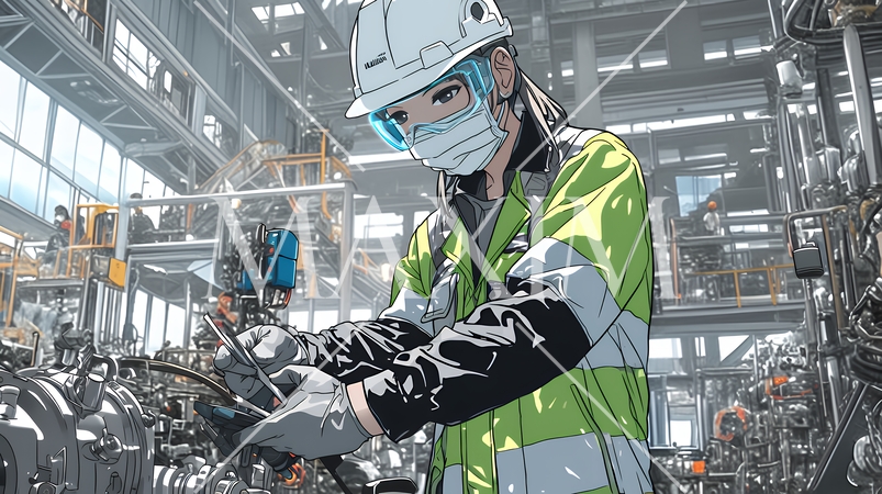 設備点検をする作業員