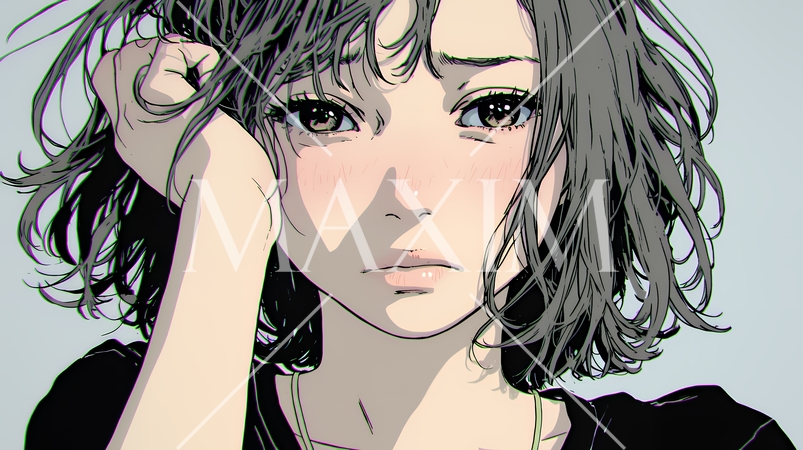 罪悪感に苛まれ、深く反省する若い女性