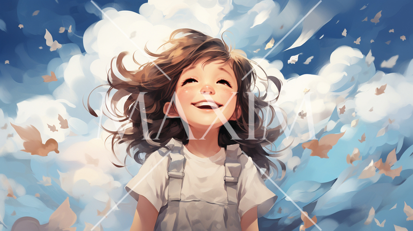 幸せな夢の中にいる少女