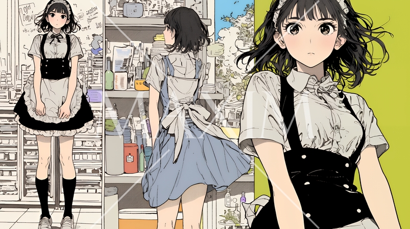 カジュアルレストランで働いている若いウェイトレス