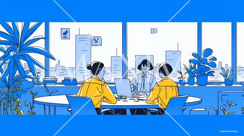 人材育成と社員研修のビジネスコンセプト｜学び成長するビジネスパーソンのイラスト素材