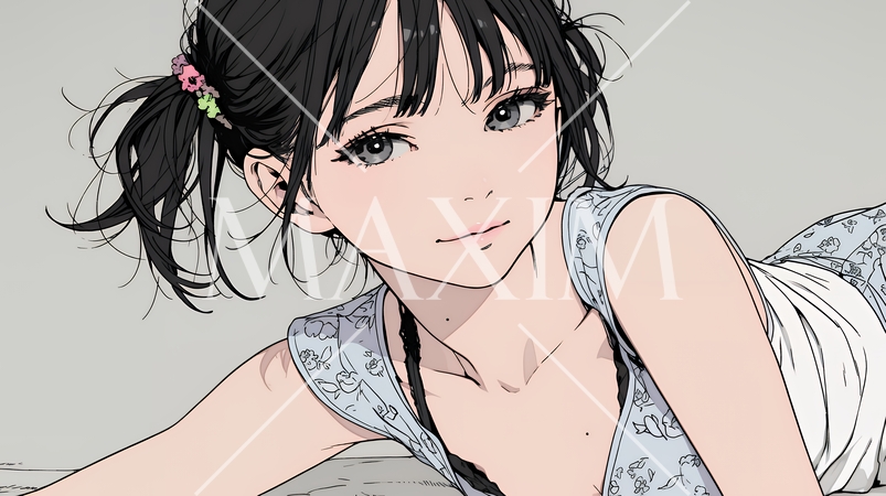 キャミソール姿の若い女性  /  Young Woman in a Camisole Top