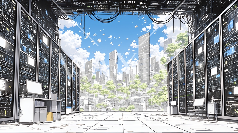 ビッグデータとAI：データ解析による洞察とデータセンターの役割のイメージ