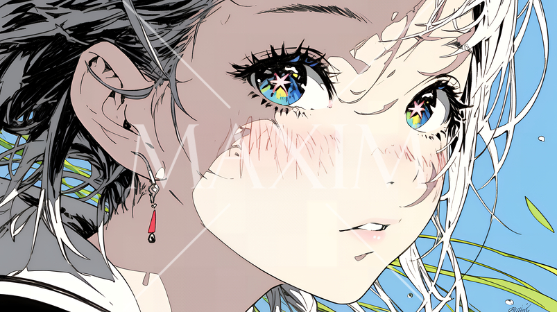 輝く瞳で見つめる好奇心旺盛な若い女性