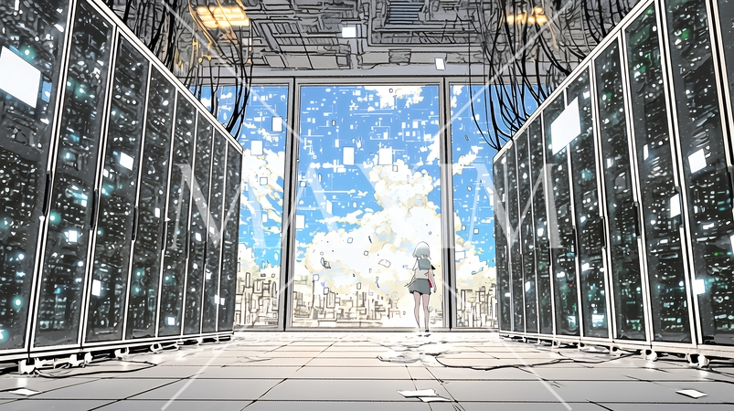 ビッグデータとAI：データ解析による洞察とデータセンターの役割のイメージ