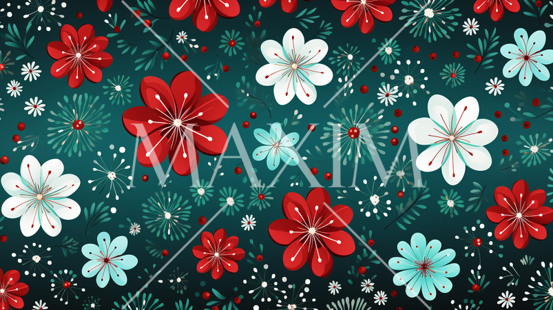 クリスマス関連の連続絵柄の背景図案