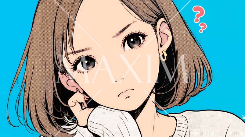 戸惑いの表情の若い女性：困惑した微妙な感情を浮かべた女性