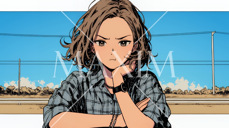 「ふん！」という表情でそっぽを向いている若い女性