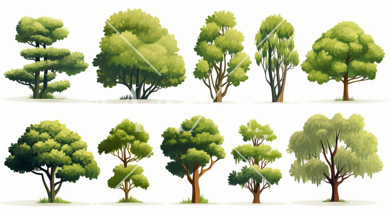 色々な木のアイコンのプリファレンスシート