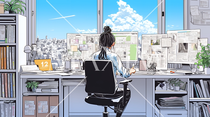 丁寧に書類を仕分けるビジネスパーソン