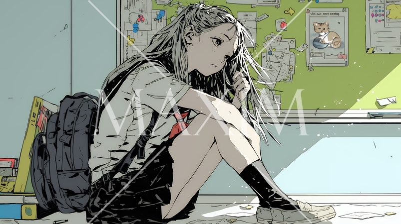 学校でイジメられ、気落ちしている女子高生