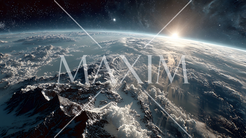 天文学のポスター用図版：中級の夜明け