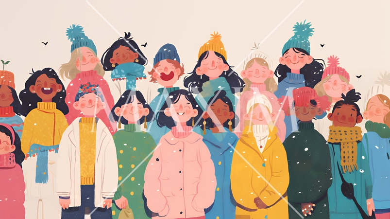 ダイバーシティ＆インクルージョン（多様性と包摂性）（シンプルな色使い）（POPな表現）