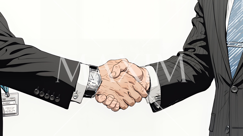 握手をしているビジネスパーソンたち