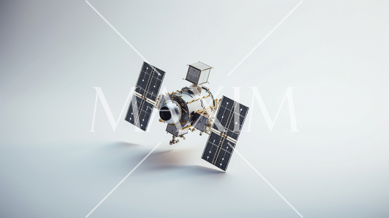 人工衛星（白背景イメージ絵）精緻CG