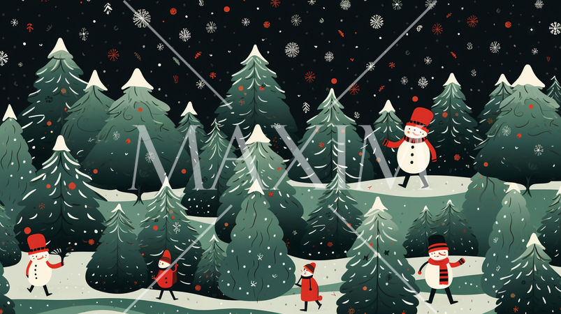 クリスマス関連の連続絵柄の背景図案