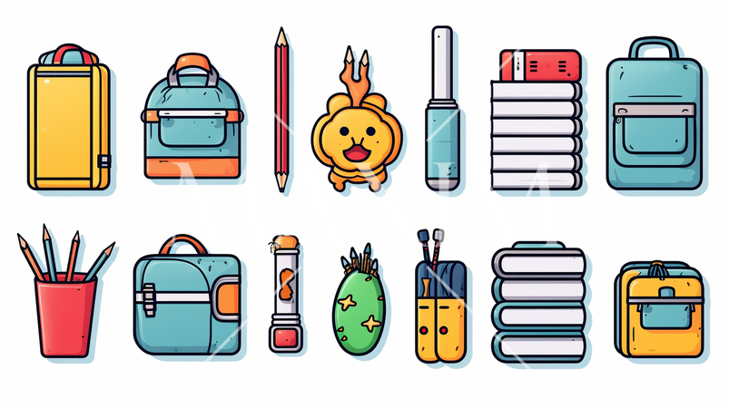 事務机周りの品々のアイコンのリファレンス