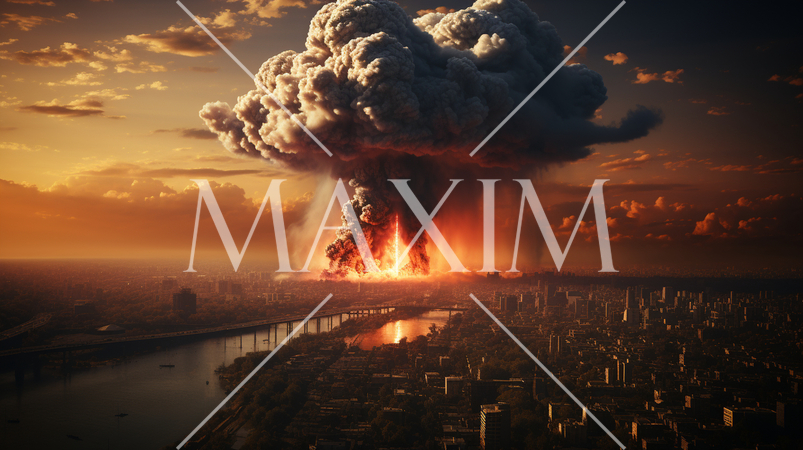 大都市への核攻撃のきのこ雲のイメージ：核廃絶を訴えるために