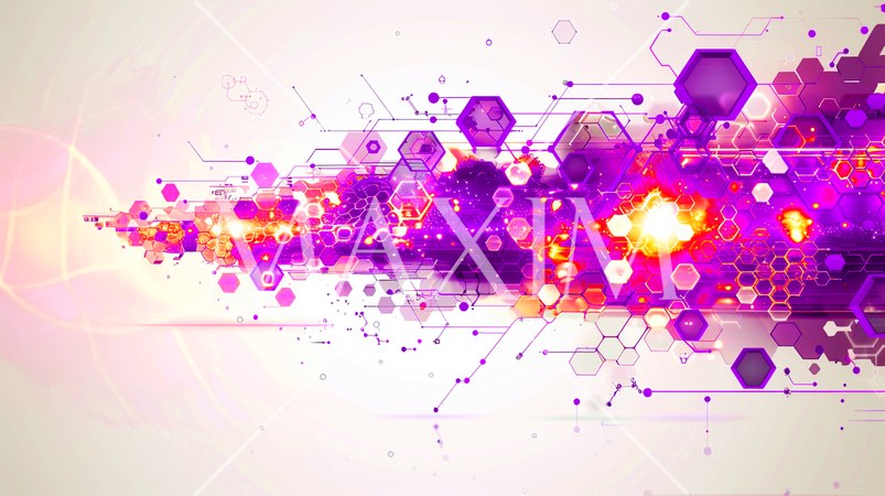 化学構造式のような幾何学的な模様の背景