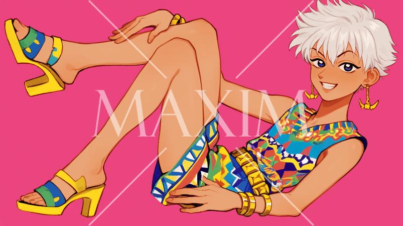 蛇のようなポーズをとる若い女性