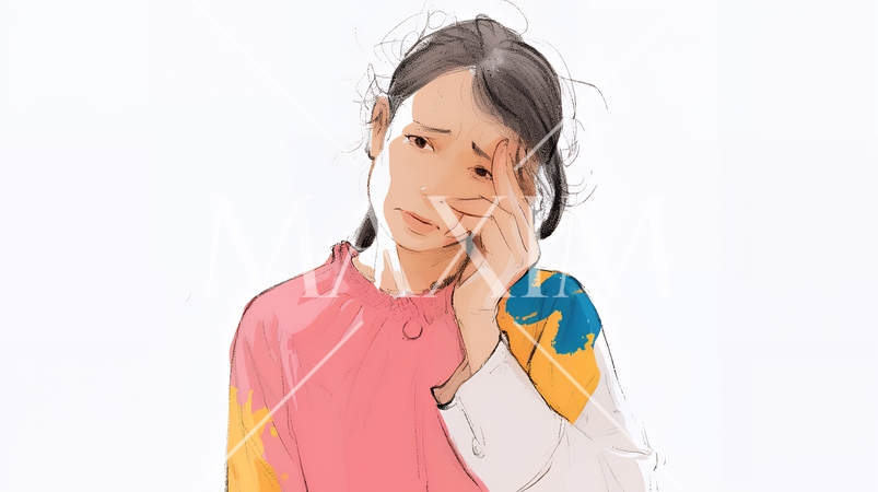 情緒不安定で少し認知障害のある初老の女性