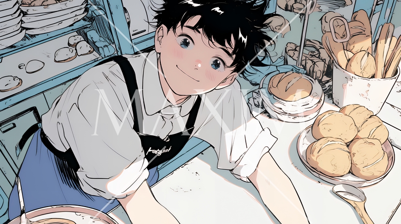 若い女性のパン屋さん