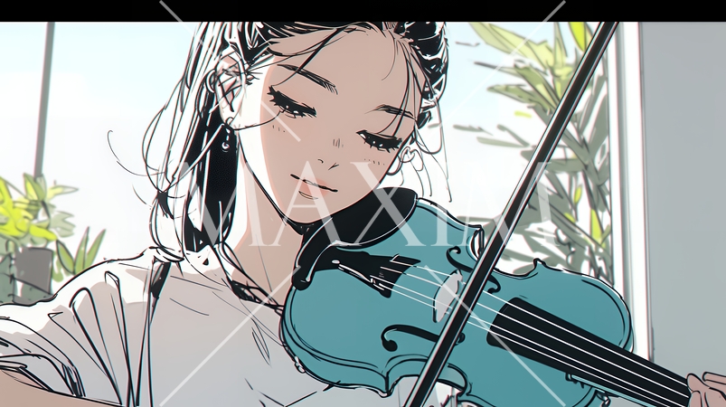バイオリンを弾いている女性