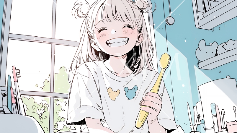 歯磨きは大事：歯磨きを習慣づけよう。虫歯予防週間用