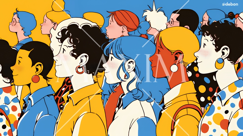 ダイバーシティ＆インクルージョンのビジネスコンセプト｜多様性と平等を表す企業PRイラスト