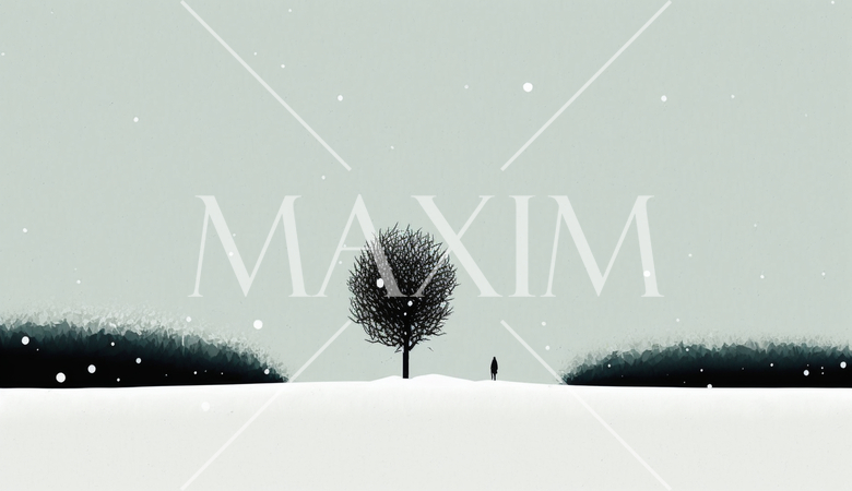 最小要素で表現した凍てつくような雪景色