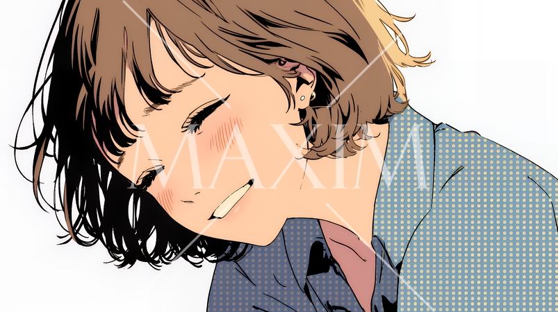 声をあげて大笑いする若い女性