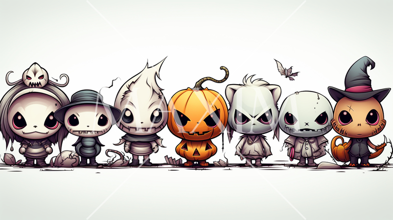 少し怖くてかわいらしいハロウィン用のイラスト
