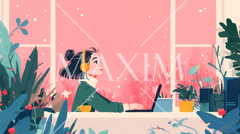 テレワーク／リモートワーク（場所に縛られない働き方）（POPな表現）