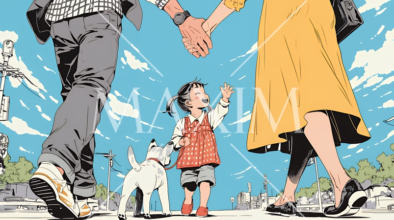 ワーク・ライフ・バランス：ビジネスパーソンが仕事と家庭のバランスをとっている