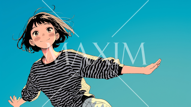 嬉しくて楽しくて飛び跳ねている若い女性