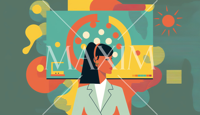 仕事の教育とトレーニングの女性インストラクター：ビジネススキルの向上、トレーニングセッション。