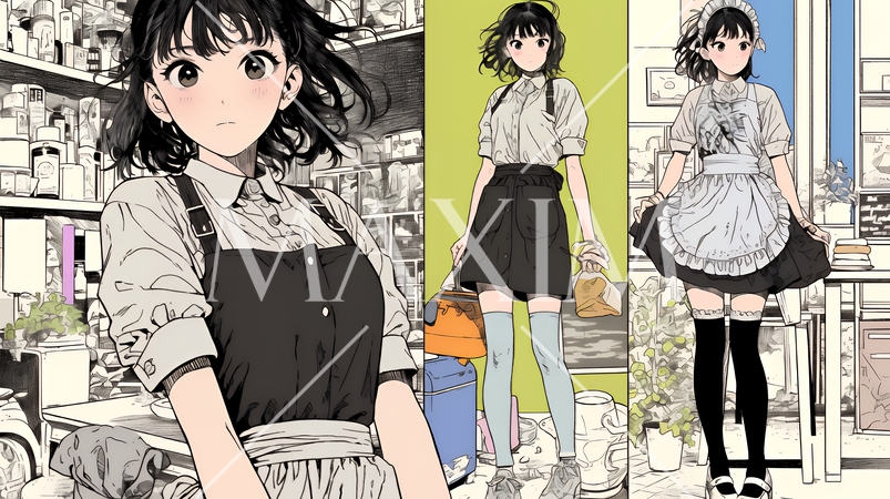 カジュアルレストランで働いている若いウェイトレス