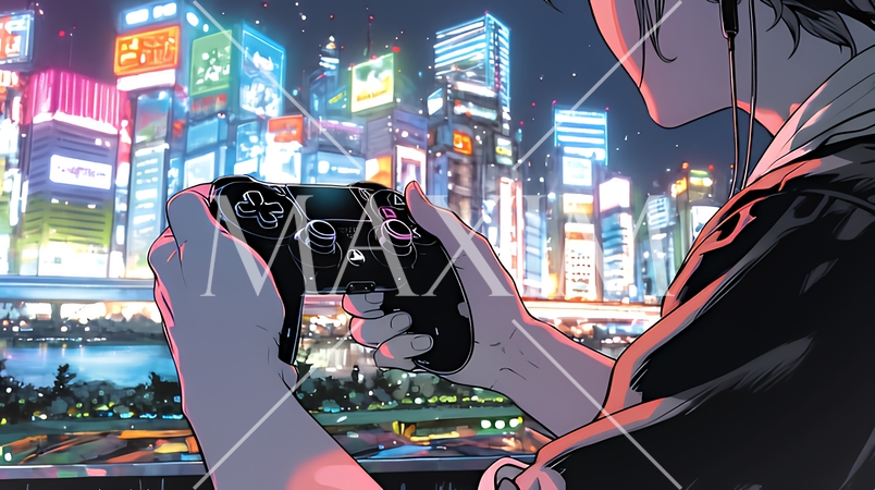 ゲームに集中する男性の手元｜コントローラーを握る若い男性のライフスタイルイメージ