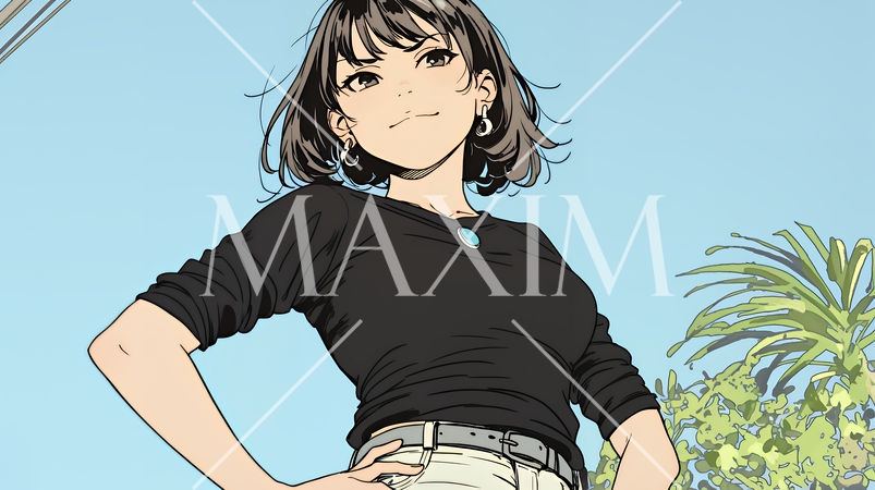 得意げな表情を浮かべている若い女性