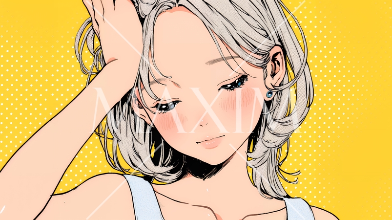 気恥ずかしそうに頭をかき、ごまかすような仕草を見せる若い女性