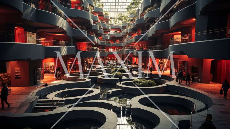 迷路のような近代建築（想像）