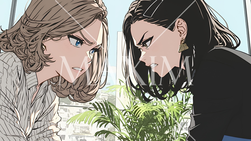 オフィスで言い争いをしているビジネスパーソン