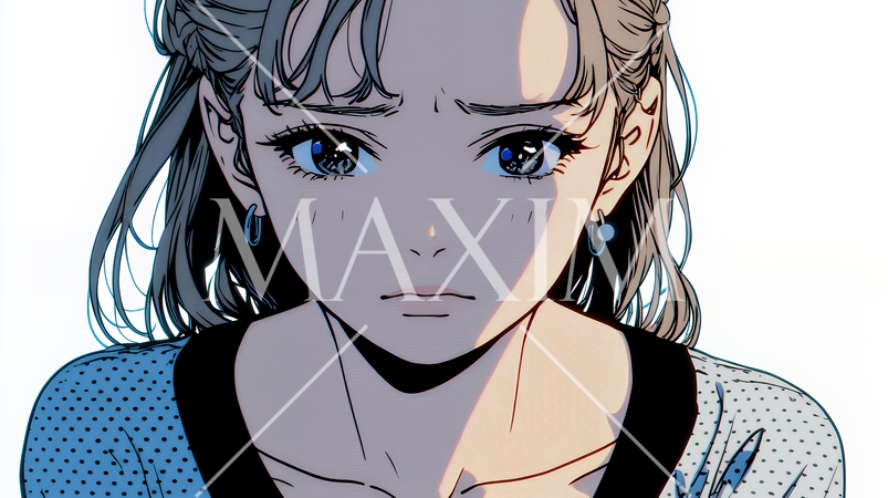 怯えた表情の若い女性